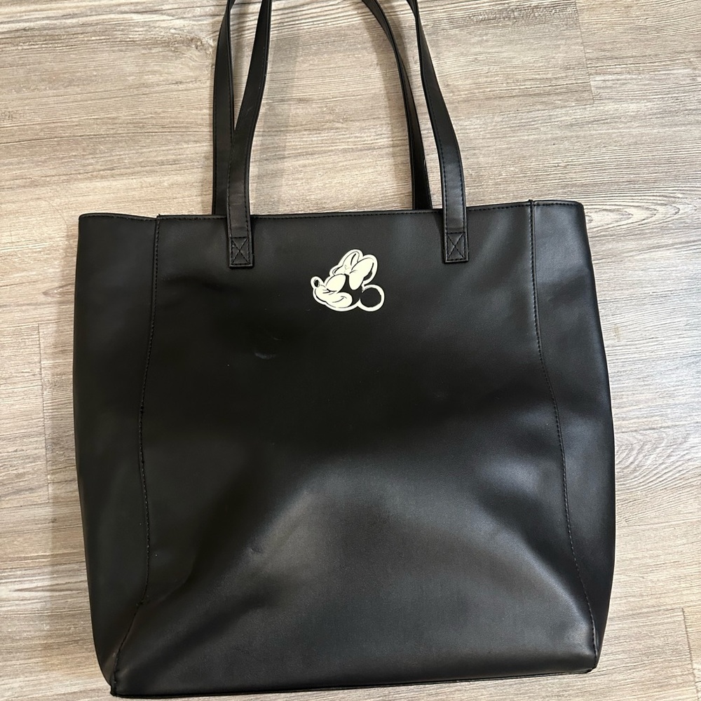 Disney Parks Minnie Mouse Faux Suede Tote Bag